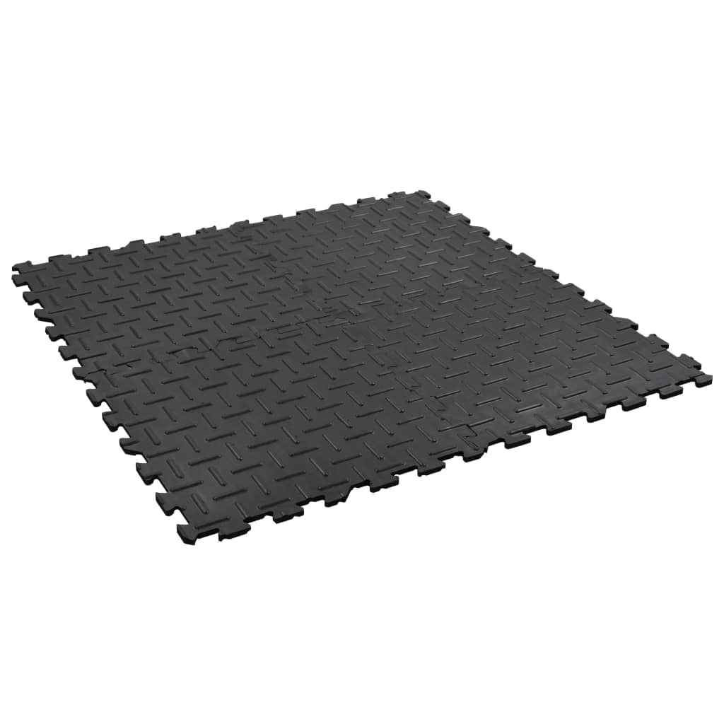 

vidaXL Stalmatten in elkaar grijpend 4 st groef 12 mm 60x60 cm rubber