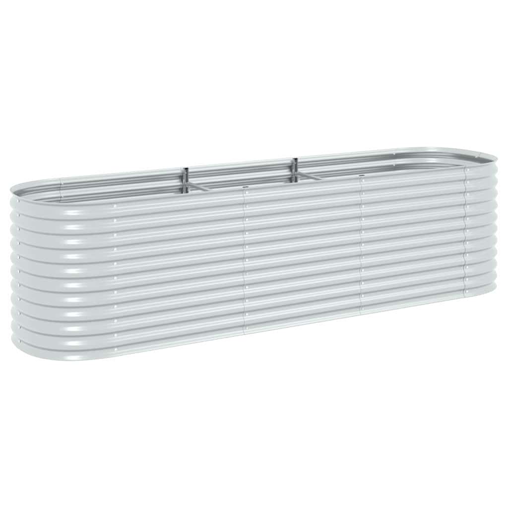 vidaXL Vyvýšený záhradný záhon 320x80x81cm,pozinkovaná oceľ,strieborný