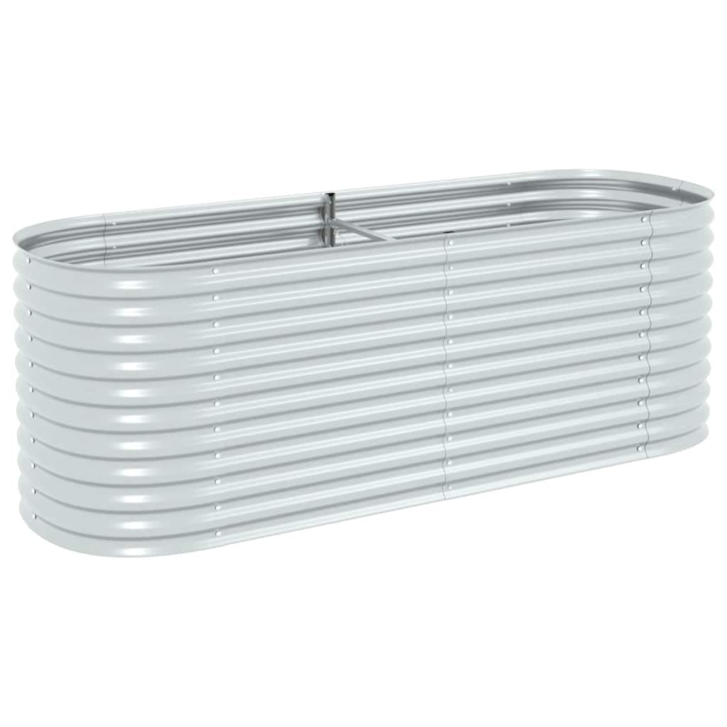 vidaXL Vyvýšený záhon 240 x 80 x 81 cm pozinkovaná ocel stříbrný
