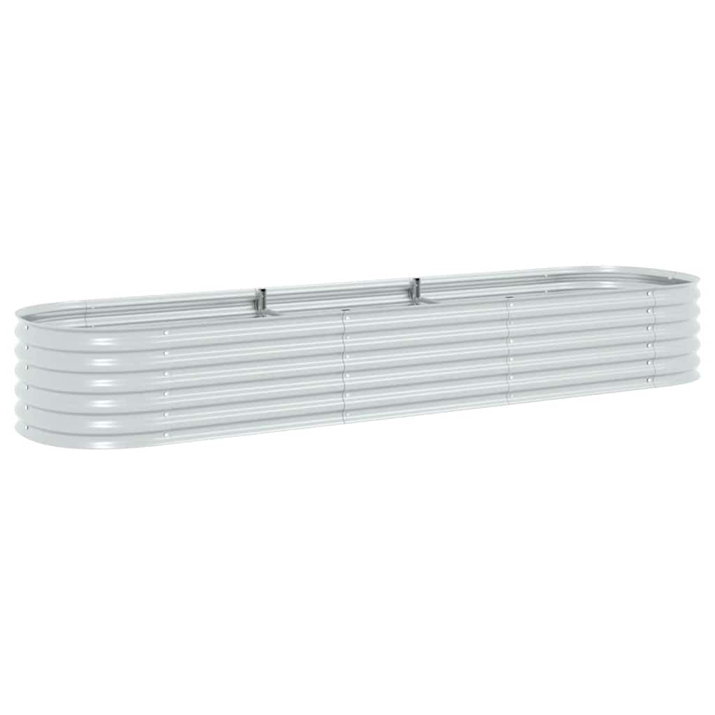 

vidaXL Garden Raised Bed 126"x31.5"x17.3" Galvanized Steel Silver