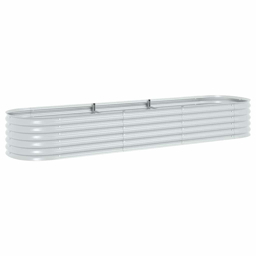 vidaXL Vyvýšený záhon 320 x 80 x 44 cm pozinkovaná ocel stříbrný