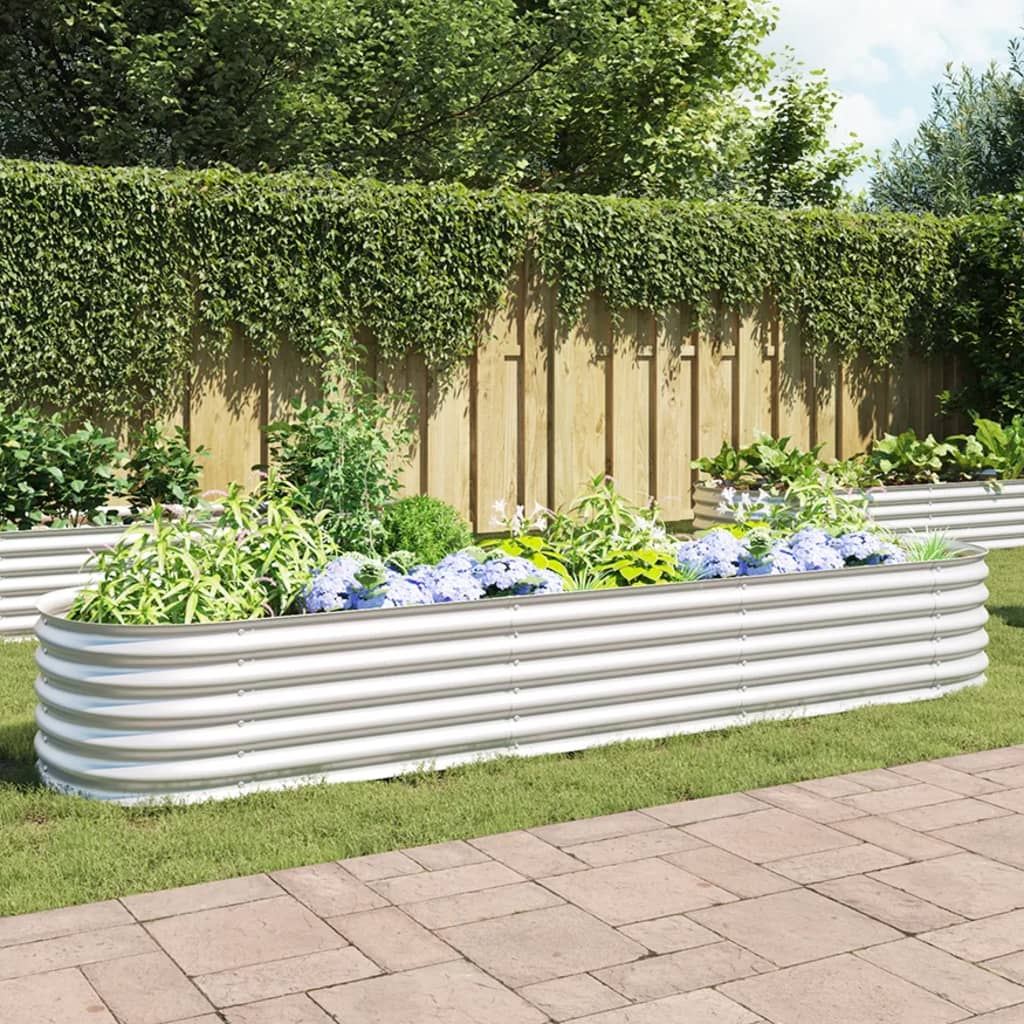 vidaXL Garten-Hochbeet 320x80x44 cm Verzinkter Stahl Silbern