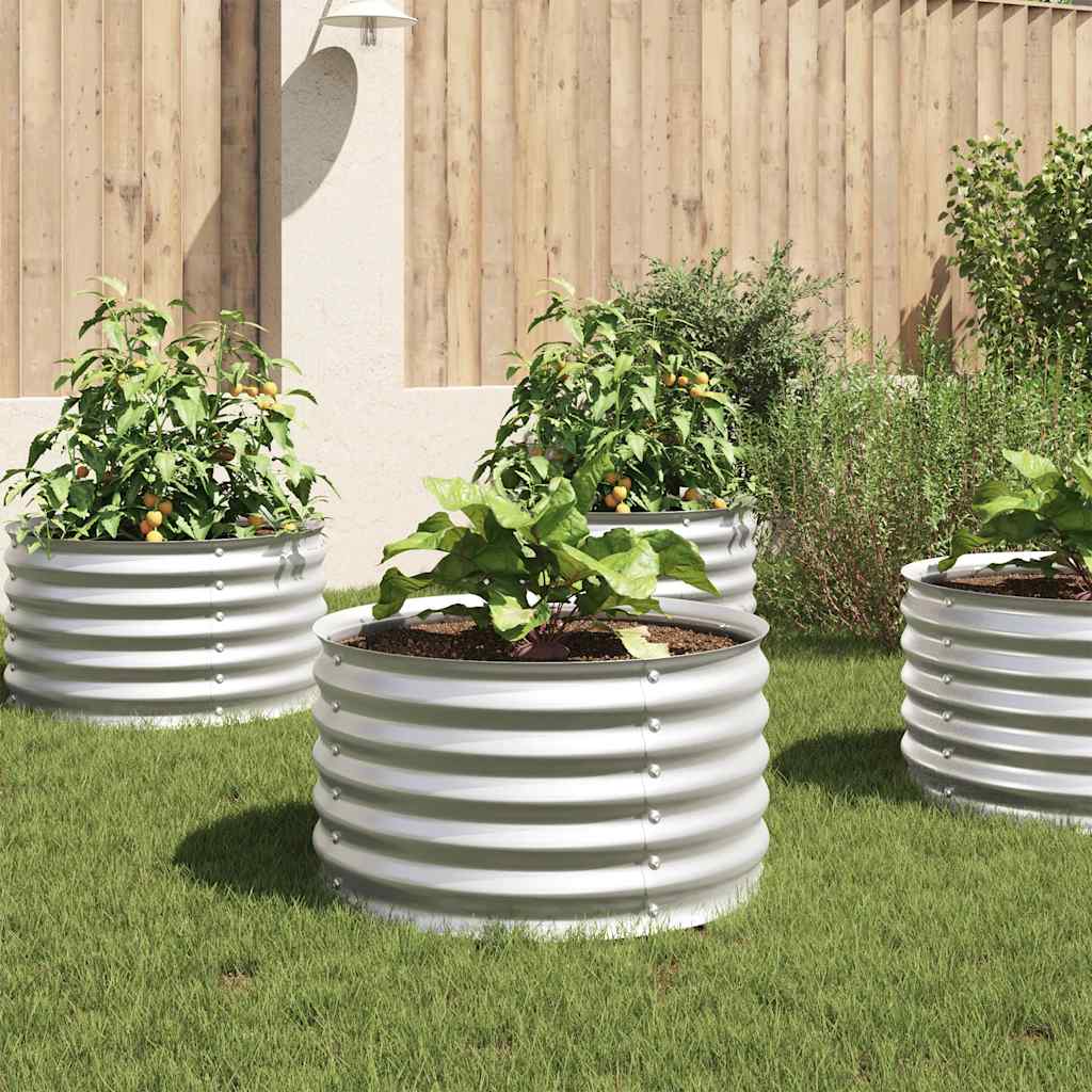 vidaXL Garten-Hochbeet 80x80x44 cm Verzinkter Stahl Silbern