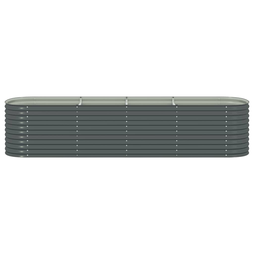 vidaXL Garden Raised Bed 157.4"x31.4"x31.8" galvanized Steel Gray