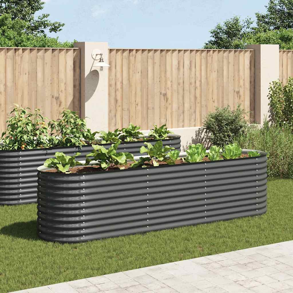 vidaXL Garten-Hochbeet 320x80x81 cm Verzinkter Stahl Grau