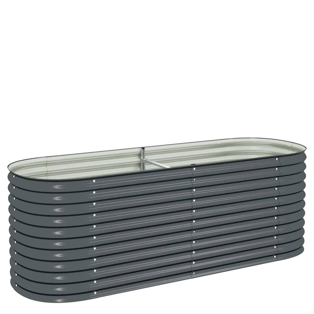 vidaXL Vyvýšený záhon 240 x 80 x 81 cm pozinkovaná ocel šedý