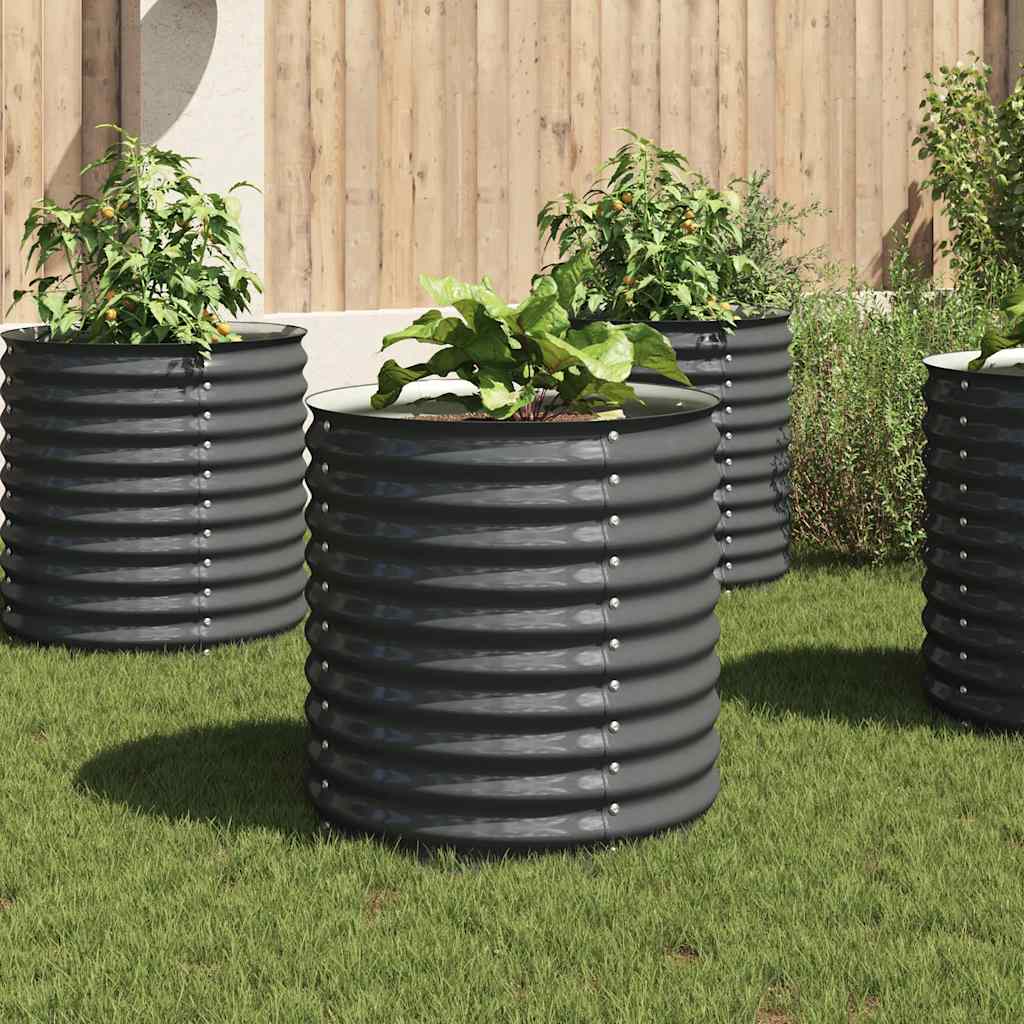 vidaXL Garten-Hochbeet 80x80x81 cm Verzinkter Stahl Grau