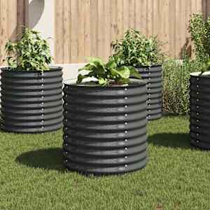 Visoka greda 80x80x81 cm pocinkano jeklo siva