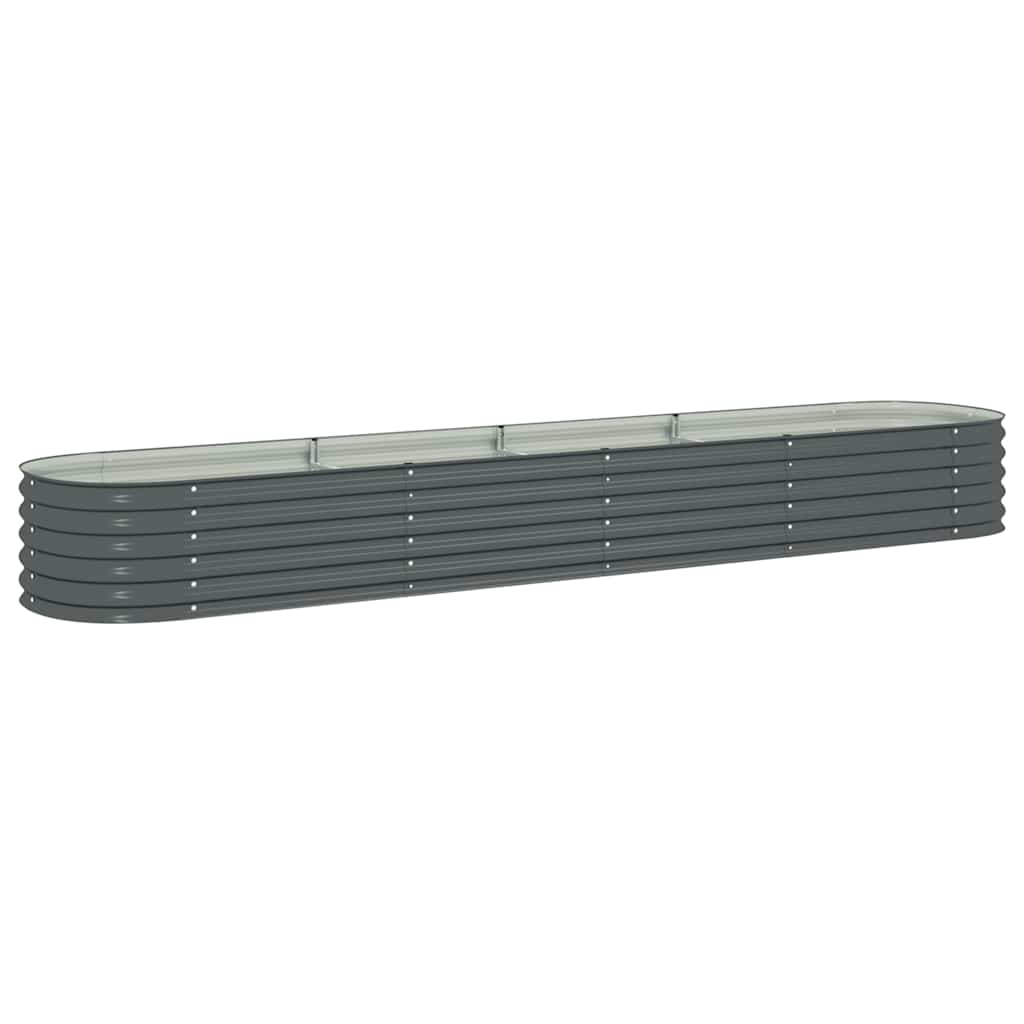 vidaXL Lit surélevé de jardin 400x80x44 cm Acier galvanisé Gris