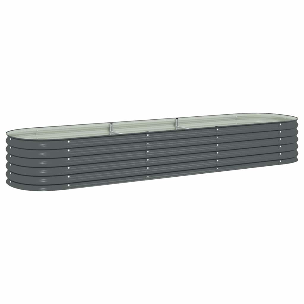 vidaXL Vyvýšený záhon 320 x 80 x 44 cm pozinkovaná ocel šedý