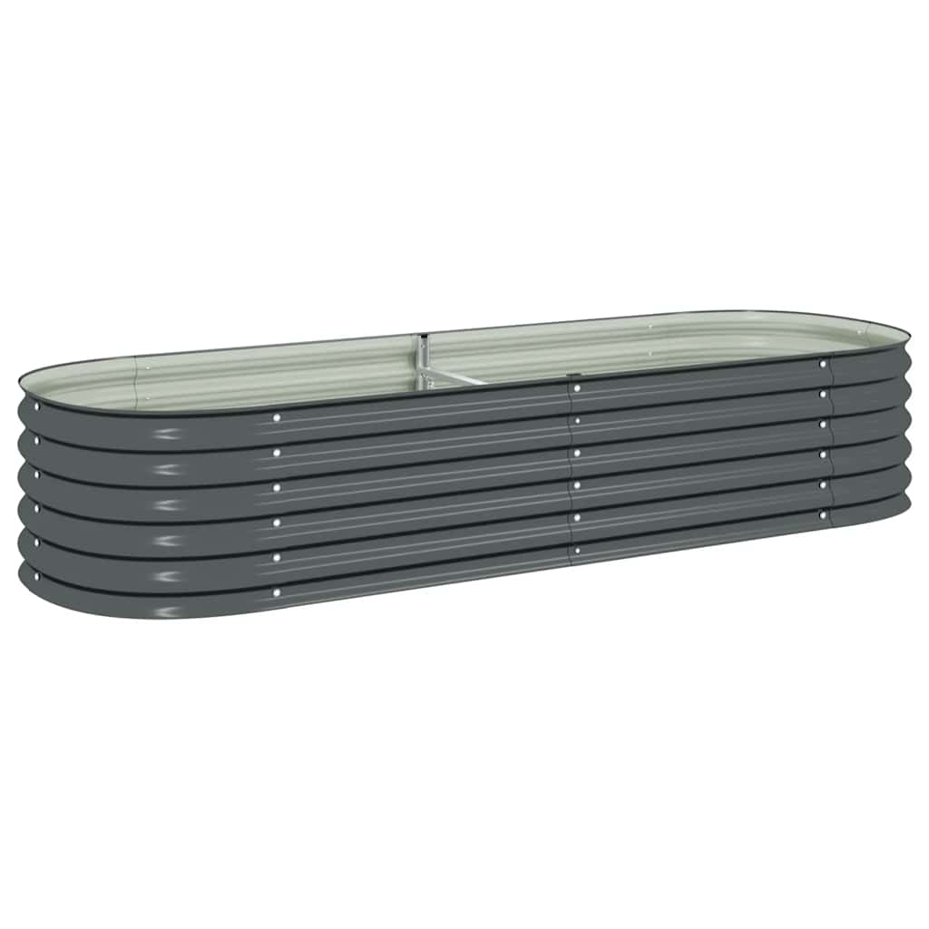 

vidaXL Garden Raised Bed 94.5"x31.5"x17.3" Galvanized Steel Gray