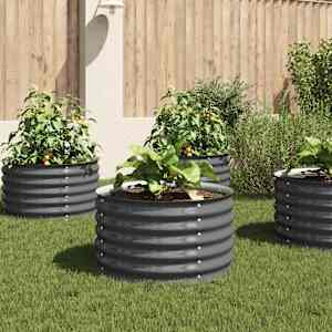 Visoka greda 80x80x44 cm pocinkano jeklo siva