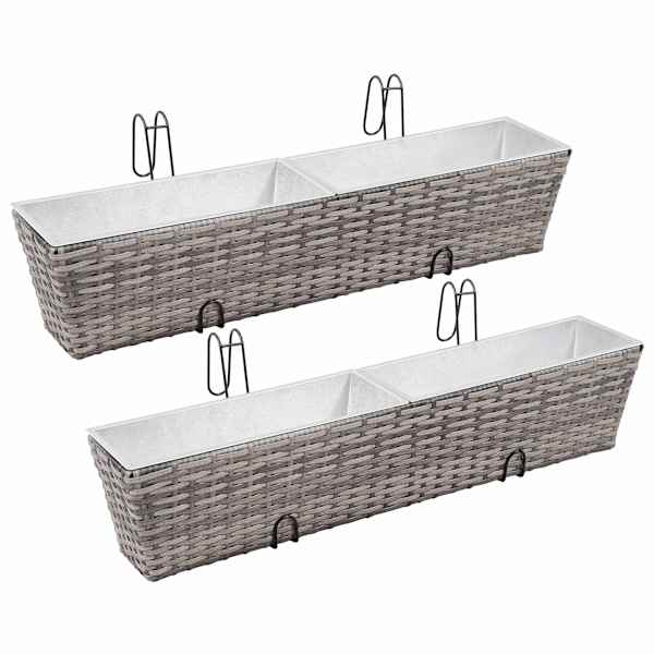 vidaXL taimelavad r&otilde;dule, 2 tk, 80 cm, pol&uuml;rotang, hall