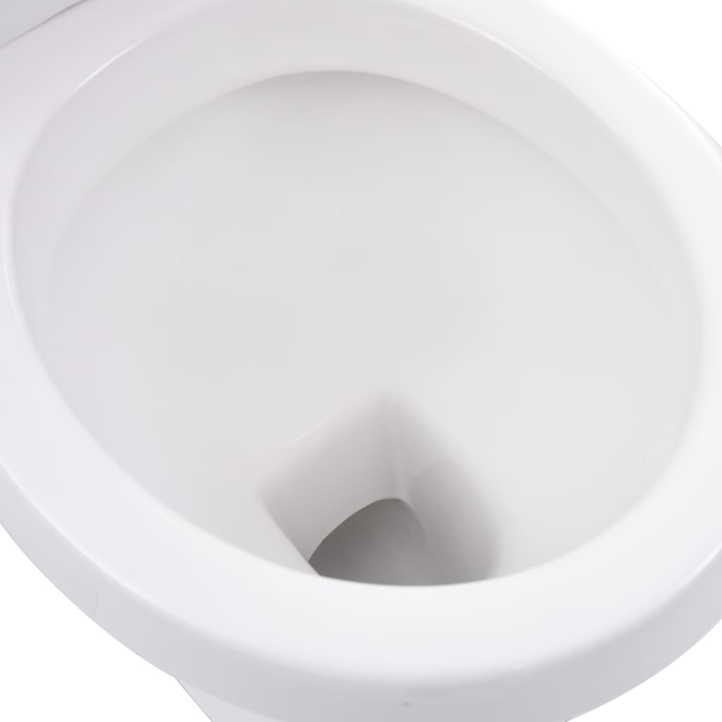 Fehér kerámia álló WC tartállyal és lágyan csukódó fedéllel 