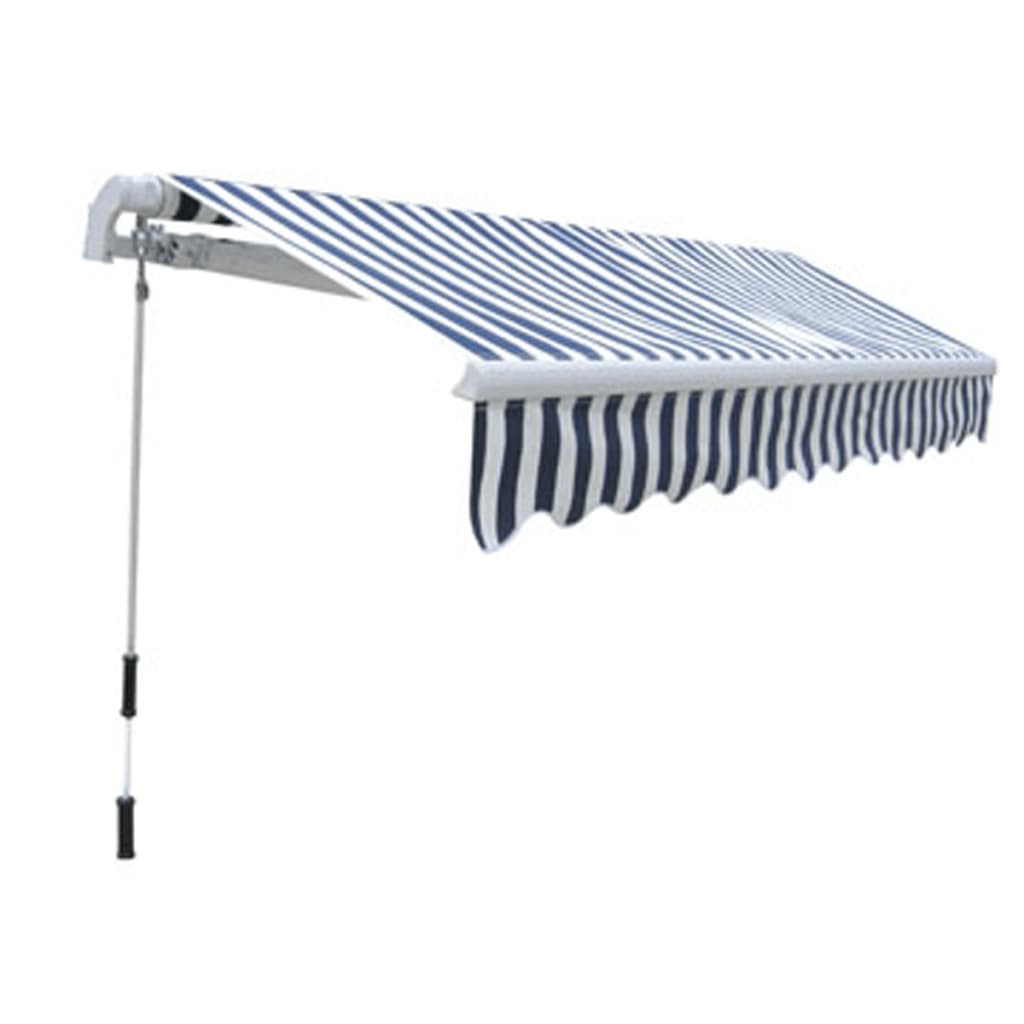 Thumbnail - vidaXL Gelenkarmmarkise Handbetrieben 300 cm Blau/Weiß