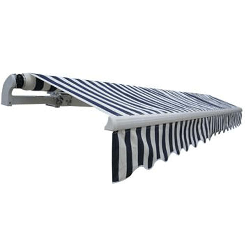

vidaXL Luifel gemotoriseerd uitschuifbaar 400 cm blauw/wit