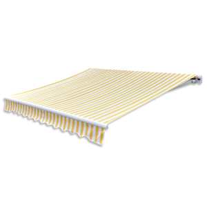vidaXL kokkupandav varikatus, mootoriga, 400 cm kollane/valge