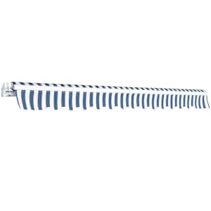 Skládací markýza na ruční ovládání 350 cm modro-bílá - obrázek 3
