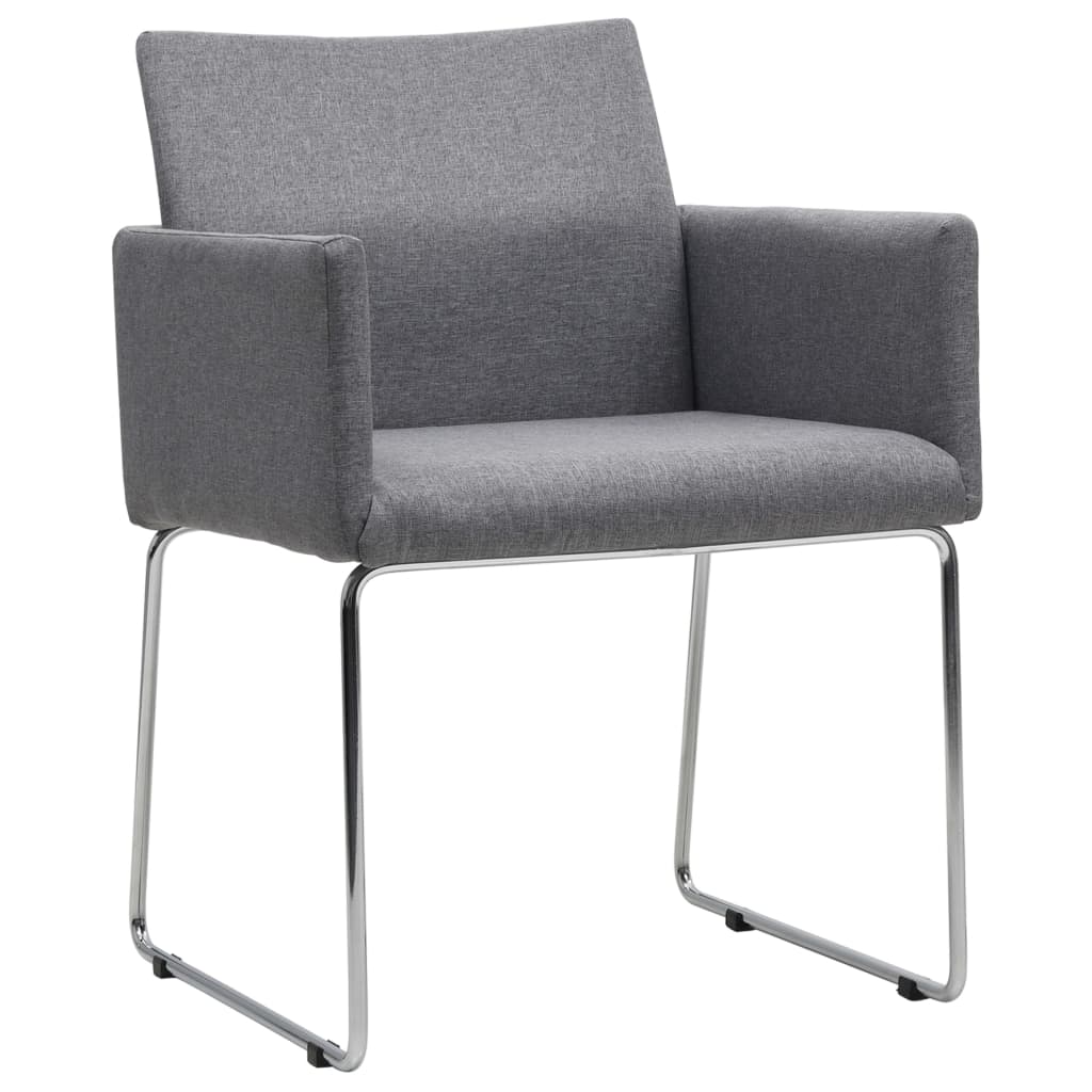 

vidaXL Eetkamerstoelen 4 st stof lichtgrijs
