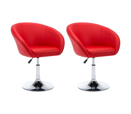 vidaXL Drehbare Esszimmerstühle 2 Stk. Kunstleder Rot vidaXL Drehbare Esszimmerstühle 2 Stk. Kunstleder Rot