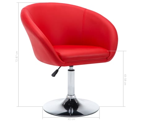 vidaXL 4x Esszimmerstuhl Drehbar Kunstleder Rot Barsessel Barhocker