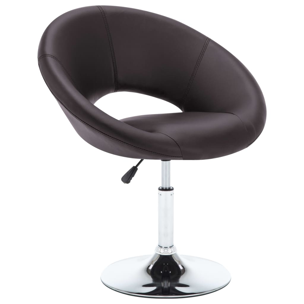 vidaXL Eetkamerstoelen draaibaar 74x63,5x89 cm kunstleer bruin 2 st