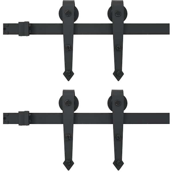 vidaXL liugukse tarvikute komplekt 2 x 183 cm teras, must