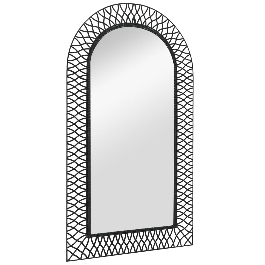 

vidaXL Garden Wall Mirror Arched 23.6"x43.3" Black