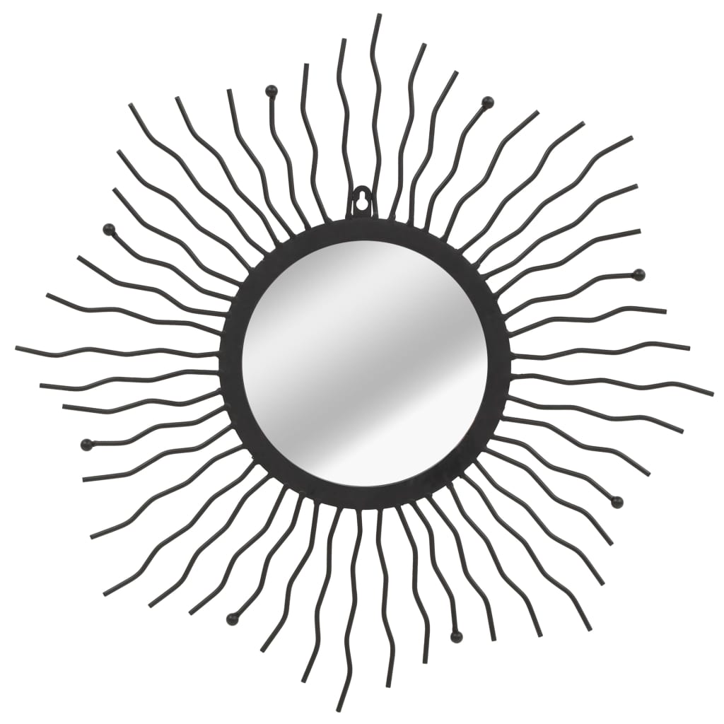 

vidaXL Garden Wall Mirror Sunburst 23.6" Black