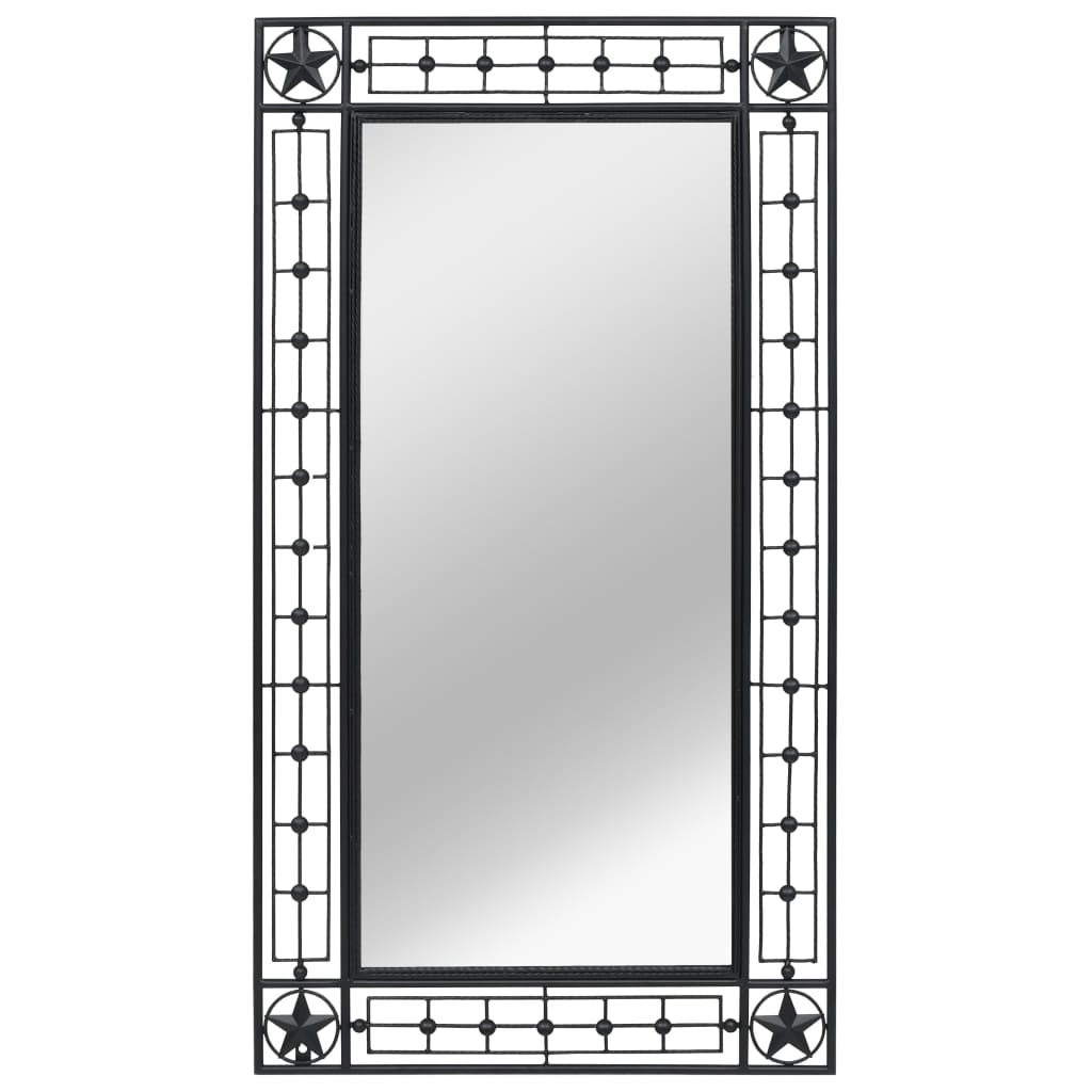 vidaXL Garden Wall Mirror Rectangular 60x110 cm Black