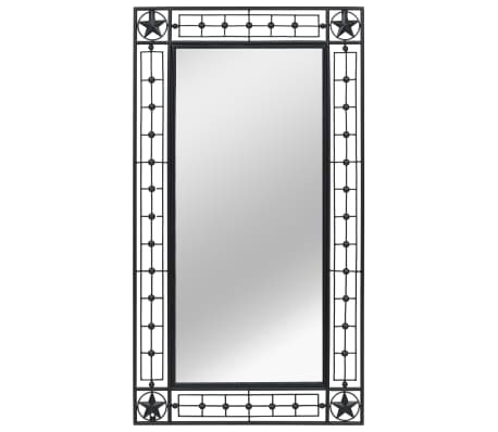 vidaXL Garden Wall Mirror Rectangular 60x110 cm Black