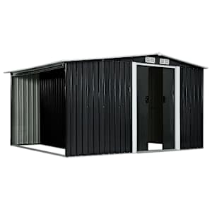 vidaXL Garden Shed with Sliding Doors Anthracite 329.5x205x178 cm Steel