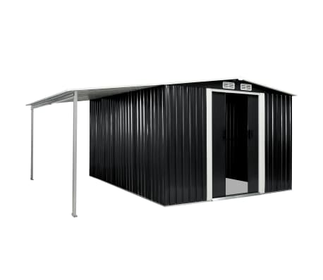 vidaXL Sodo pa&scaron;iūrė su stumd. dur., antr. sp., 386x312x178cm, plienas