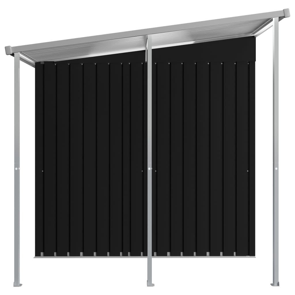 vidaXL Garden Shed with Extended Roof Anthracite 136.2"x76"x71.3" Steel