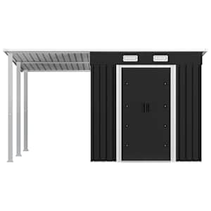 vidaXL Garden Shed Gray Galvanized steel Large Garden Shed Rectangular