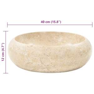 Umyvadlo 40 x 12 cm mramor krémové - obrázek 8