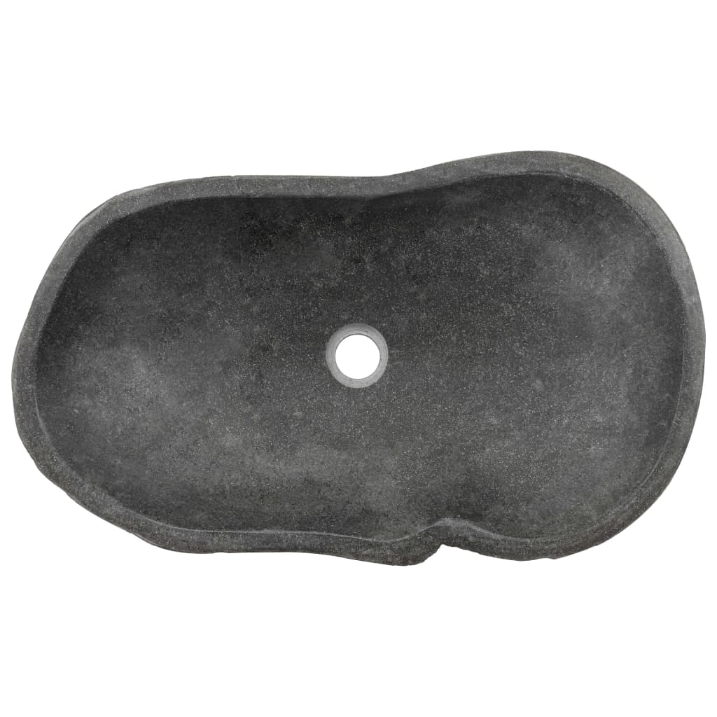 vidaXL Wash Basin River Stone Oval 23.6"-27.6"