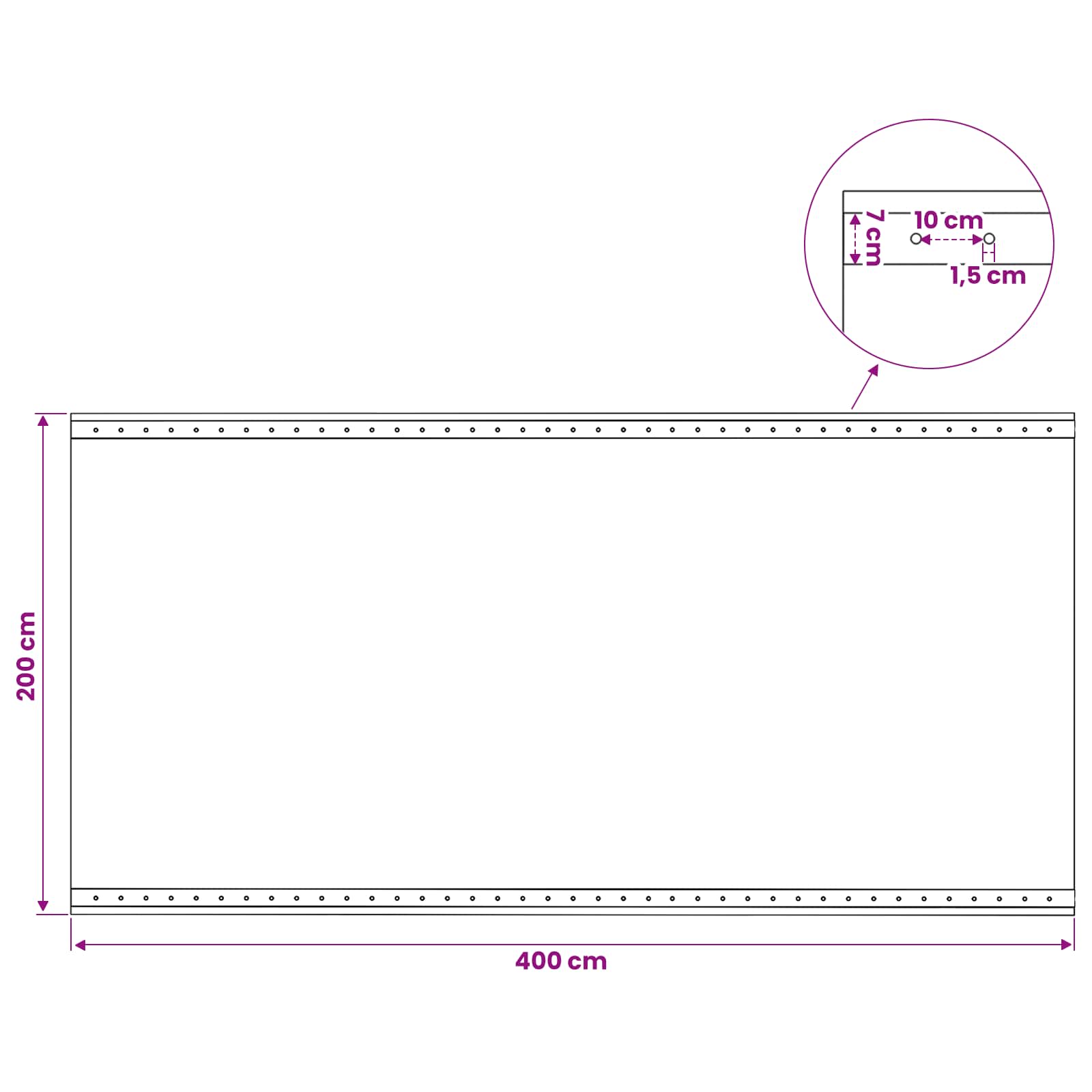 Leno ponjava 260 g/m² 2x4 m bela - slika 11