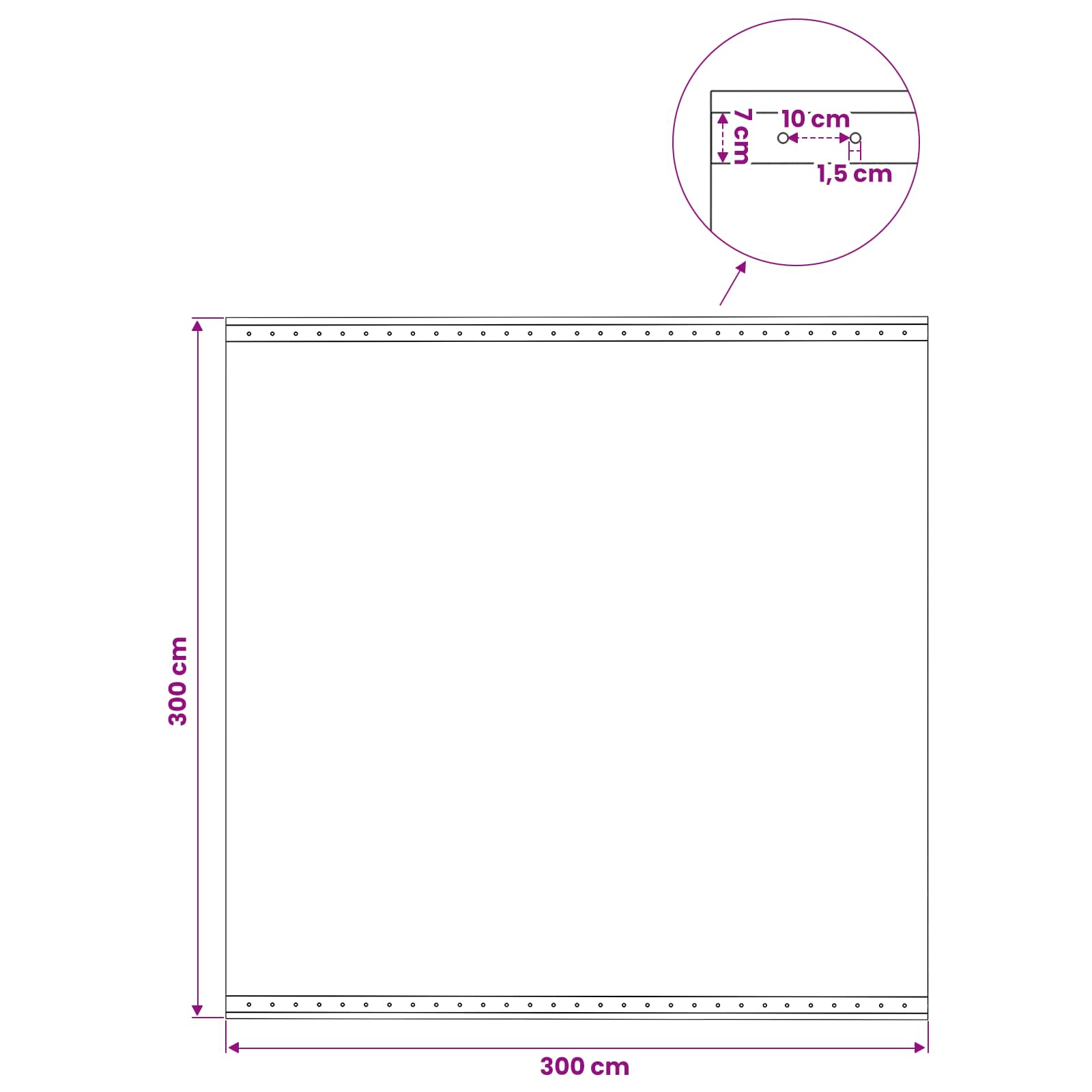 Leno ponjava 260 g/m² 3x3 m bela - slika 11