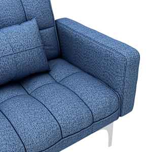 Rozkládací pohovka modrá textil - obrázek 7