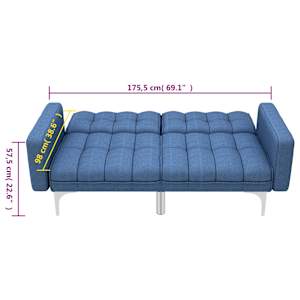 Rozkládací pohovka modrá textil - obrázek 9
