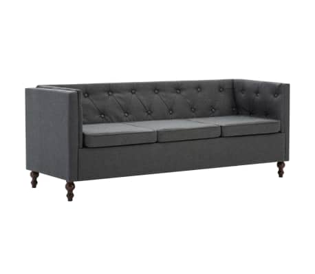 vidaXL 2-dijelni set sofa Chesterfield s presvlakom od tkanine sivi