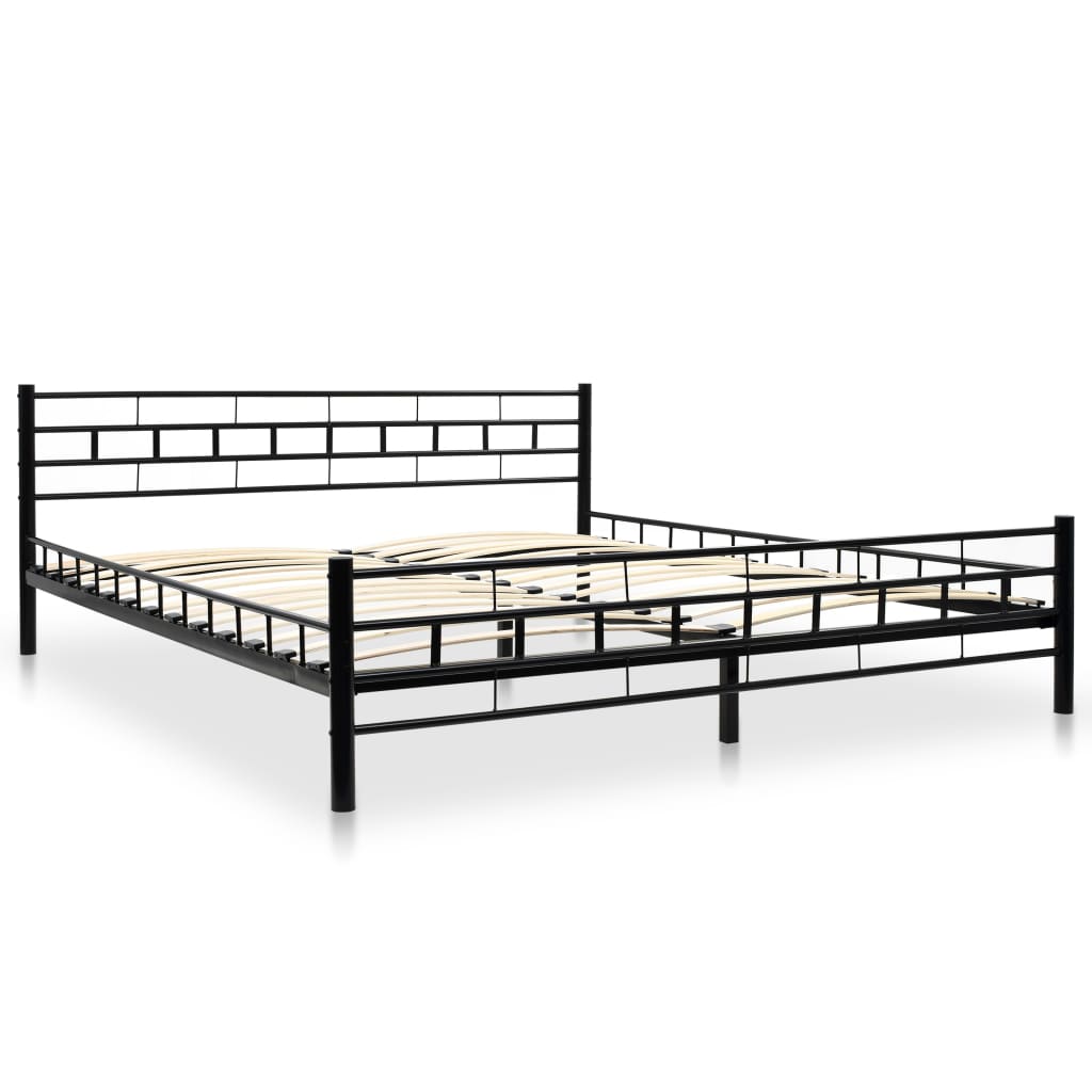 

vidaXL Bed met traagschuim matras metaal zwart 180x200 cm