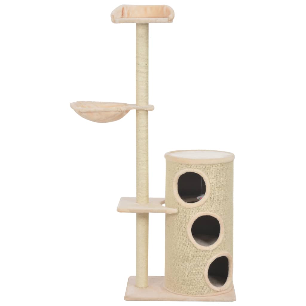 

vidaXL Kattenkrabpaal met sisal krabpalen 148 cm beige