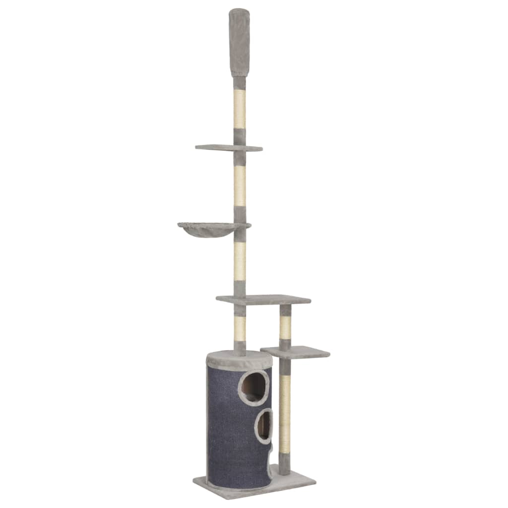 vidaXL Cat Tree with Sisal Scratching Posts Grey 260 cm