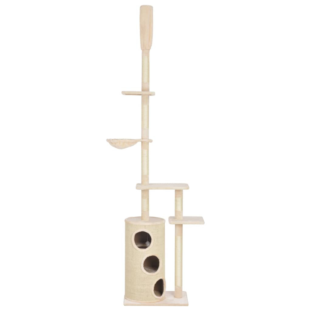 vidaXL Cat Tree with Sisal Scratching Posts Beige 260 cm