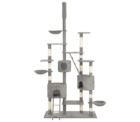 vidaXL Draskyklė katėms su stovais i&scaron; sizalio, pilka, 255cm