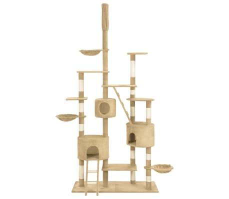 vidaXL Arbre à chat avec griffoirs en sisal Beige 255 cm