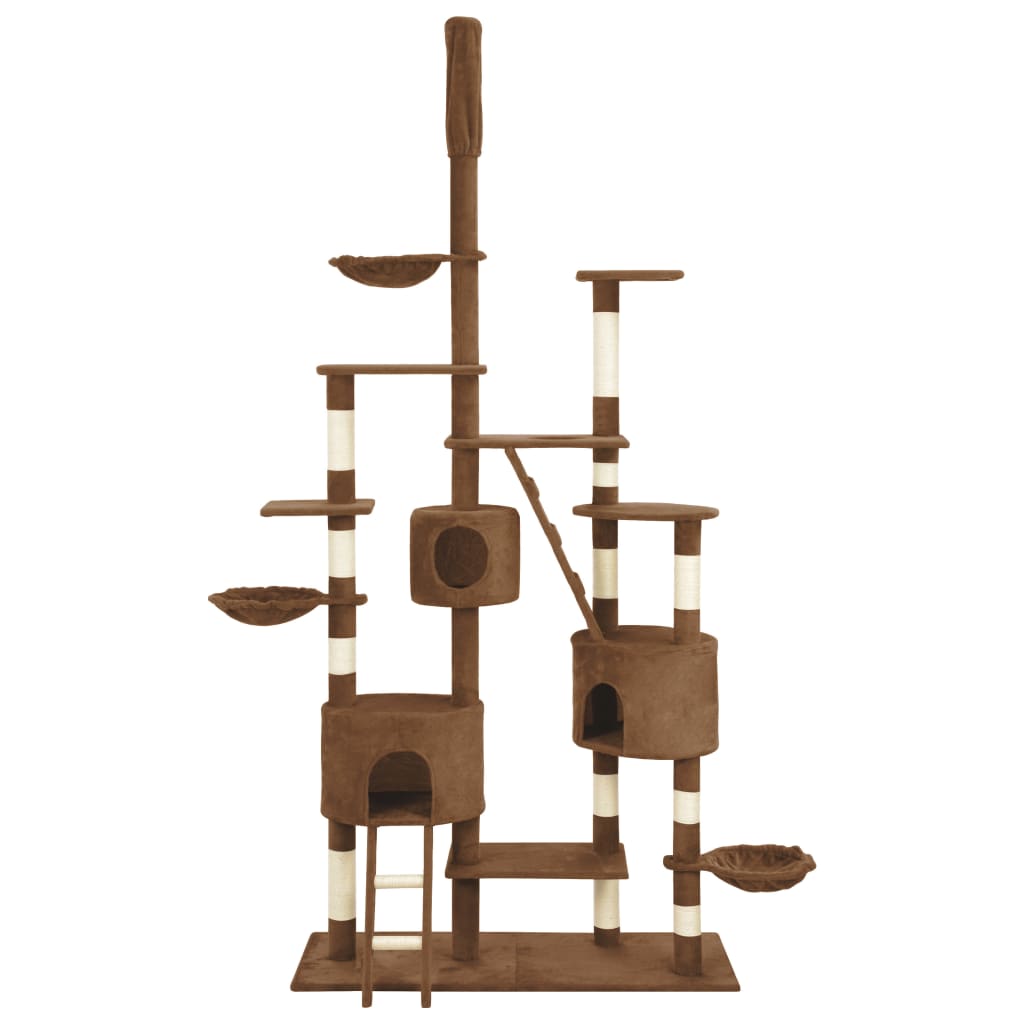 vidaXL Cat Tree with Sisal Scratching Posts Brown 255 cm