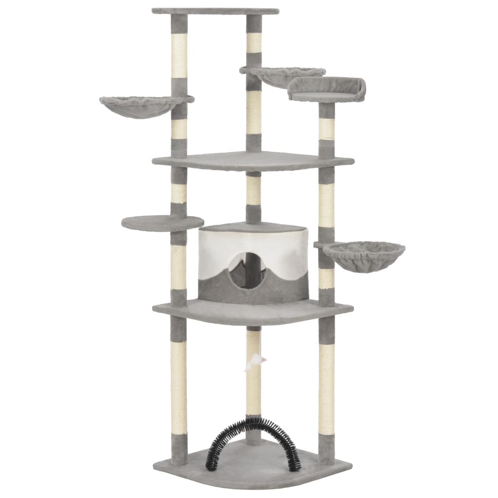 

vidaXL Kattenkrabpaal met sisal krabpalen 190 cm grijs